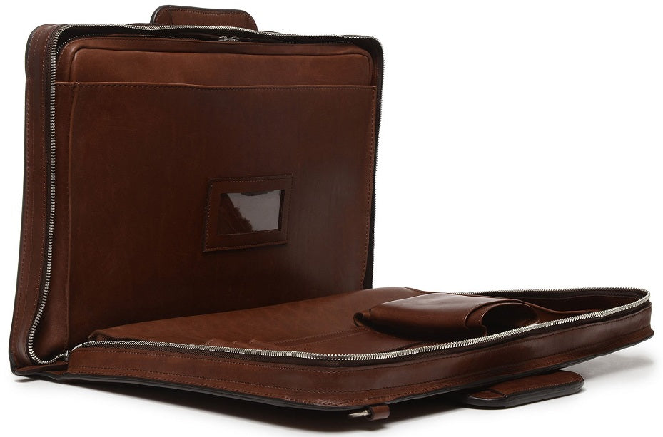 Korchmar Jackson Leather Zippered Briefcase