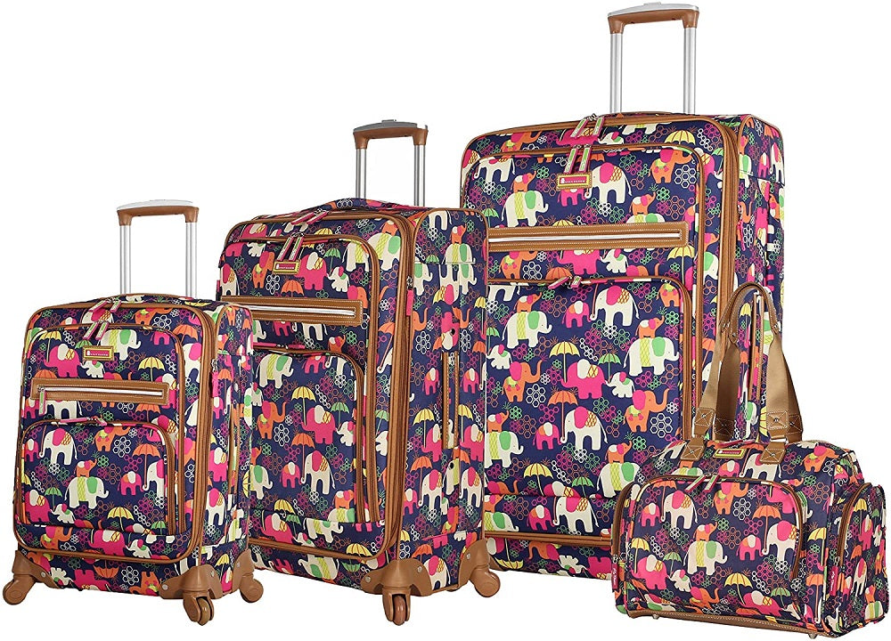 Lily Bloom Elephant Rain 4-Piece Luggage Set