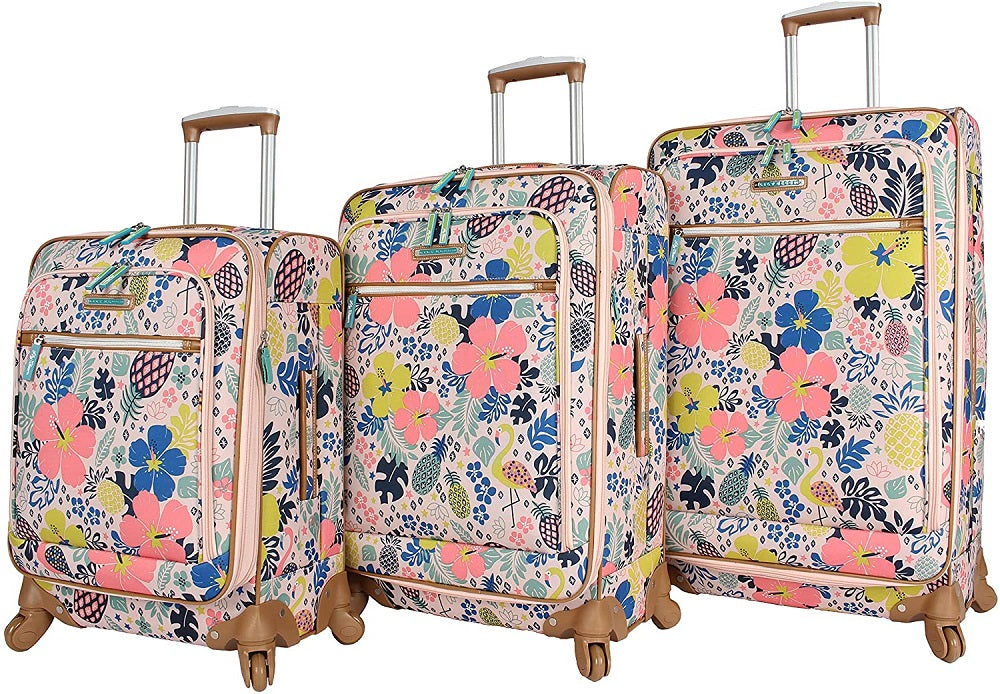 Lily Bloom Tropical Pineapple 3-Piece Luggage Set