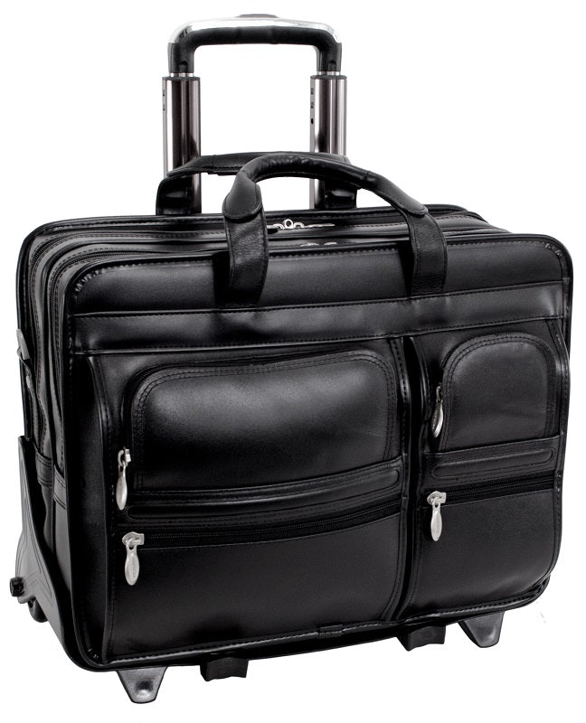 McKlein P Series Clinton Detachable-Wheeled Leather Laptop Case
