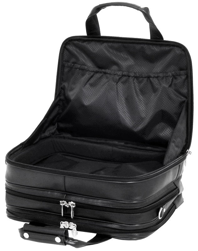 McKlein R Series Chicago 17" Leather Detachable-Wheeled Overnight Laptop Case