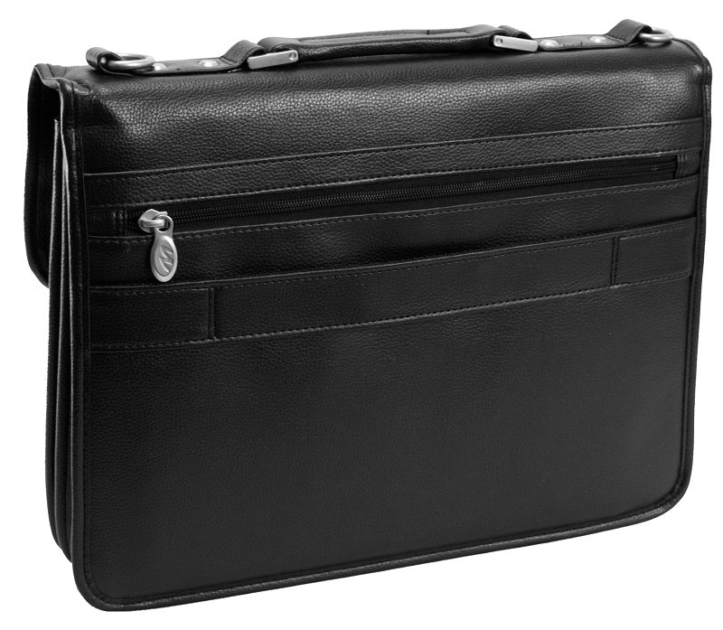 McKlein R Series Chicago 17" Leather Detachable-Wheeled Overnight Laptop Case