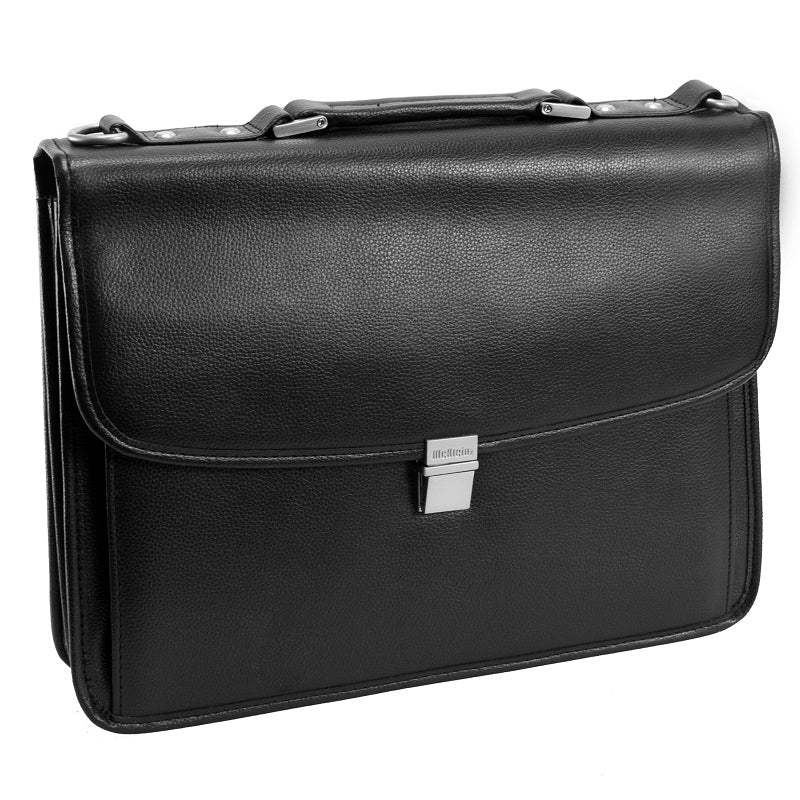 McKlein R Series Chicago 17" Leather Detachable-Wheeled Overnight Laptop Case