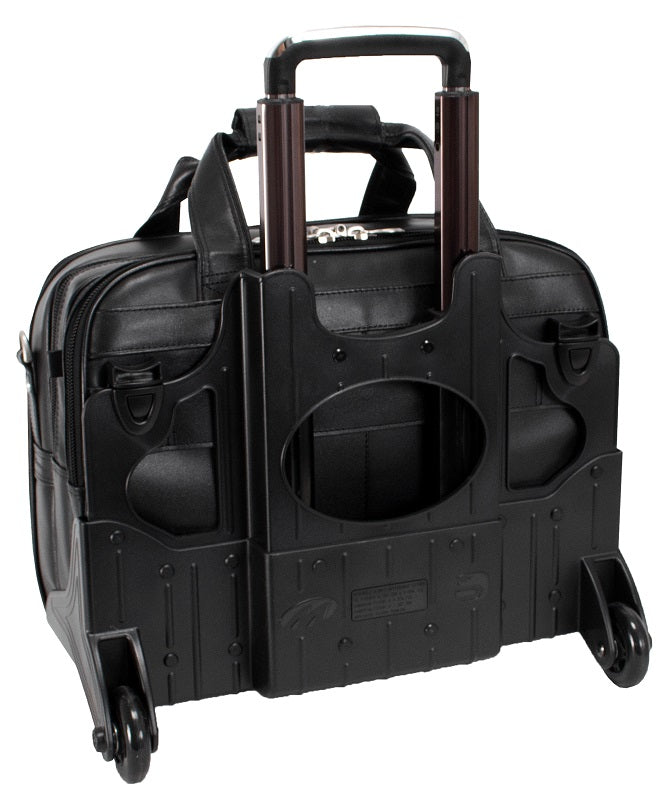 McKlein R Series Chicago 17" Leather Detachable-Wheeled Overnight Laptop Case