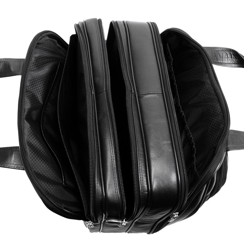McKlein R Series Chicago 17" Leather Detachable-Wheeled Overnight Laptop Case
