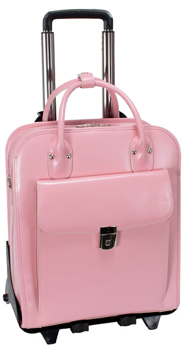 McKlein W Series La Grange Detachable-Wheeled Briefcase in Pink