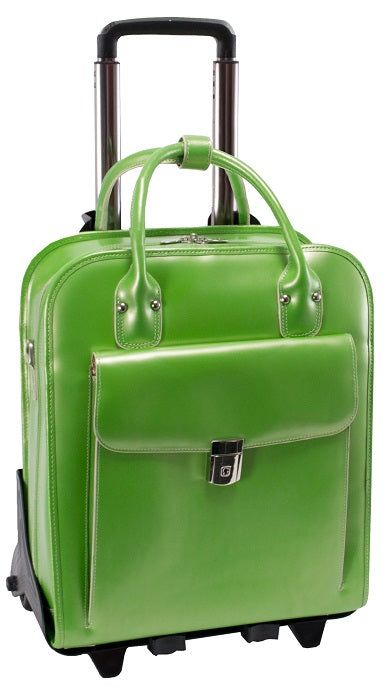 McKlein W Series La Grange Detachable-Wheeled Briefcase in Green