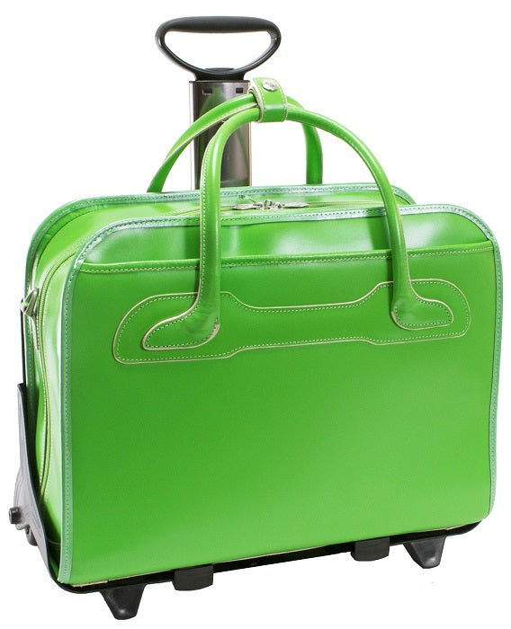 McKlein W Series Willowbrook Detachable-Wheeled Briefcase in Green