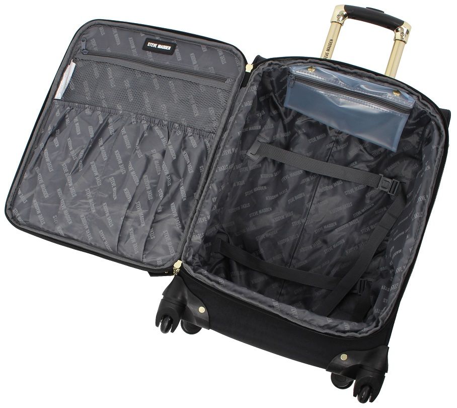 Steve Madden Peek-A-Boo Black 3-Piece Under Seat Luggage Set