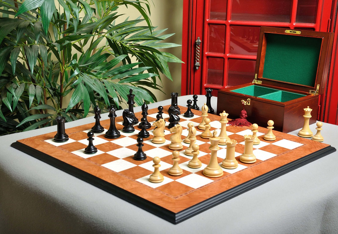 Staunton Hastings Chess Set, Box and Board Combination - Ebony