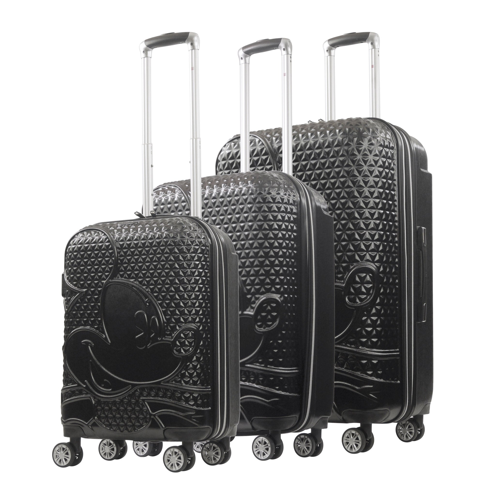 Disney Mickey Mouse Rolling Suitcases 3 Piece Set Black