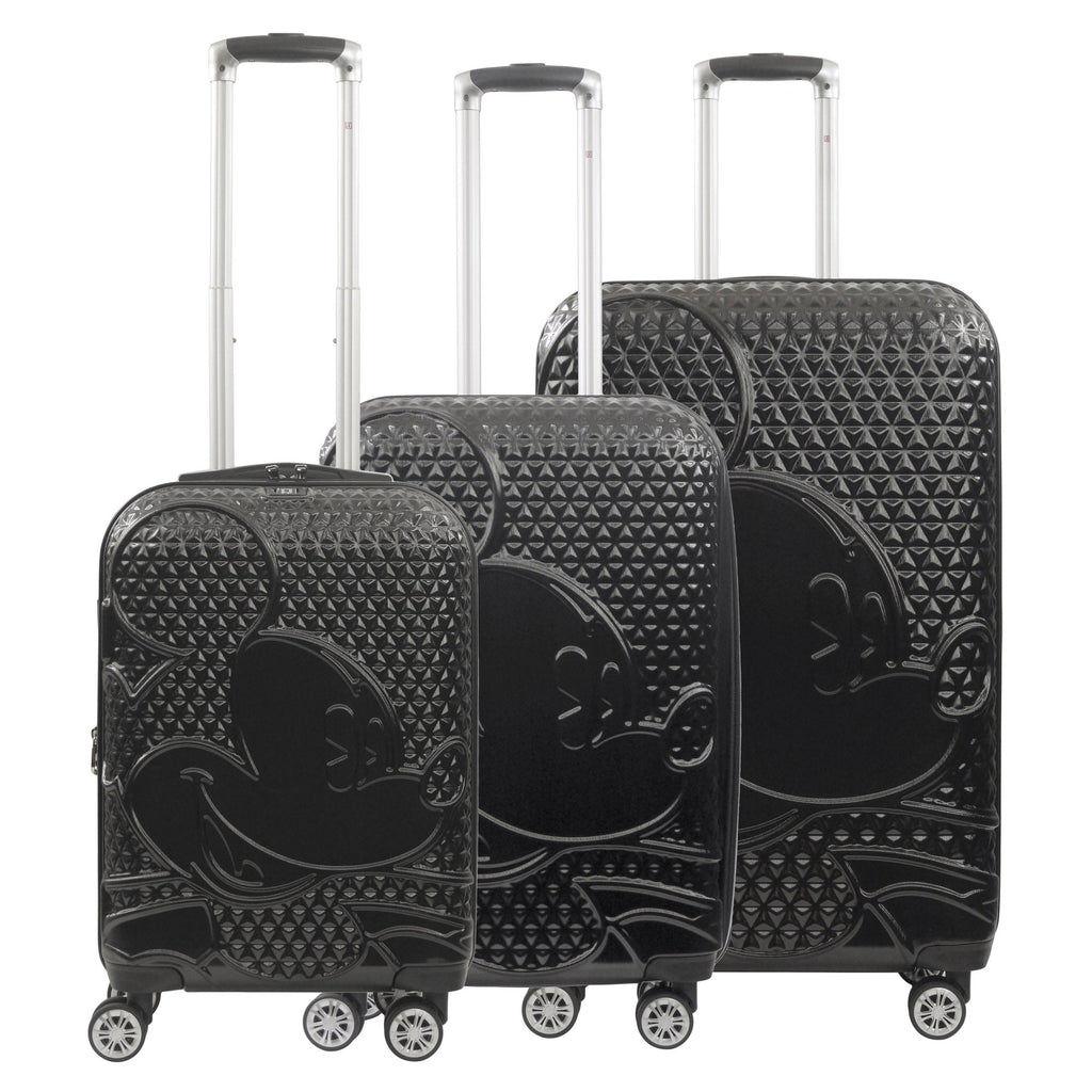 Disney Mickey Mouse Rolling Suitcases 3 Piece Set Black
