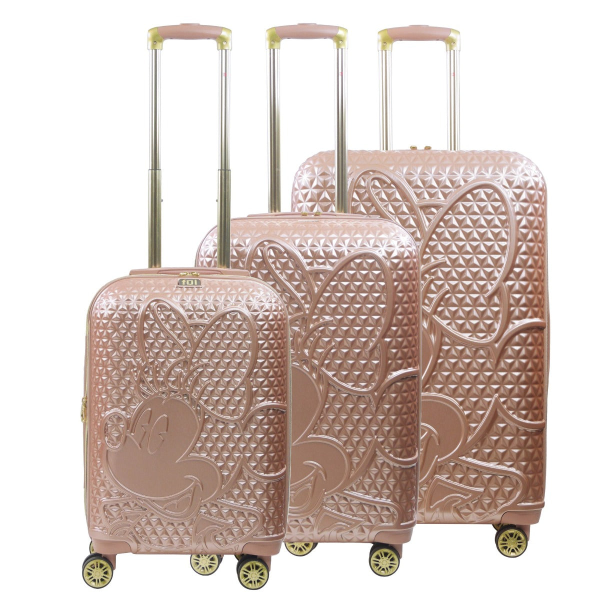 Disney Minnie Mouse Rolling Luggage 3 Piece Set Rose Gold