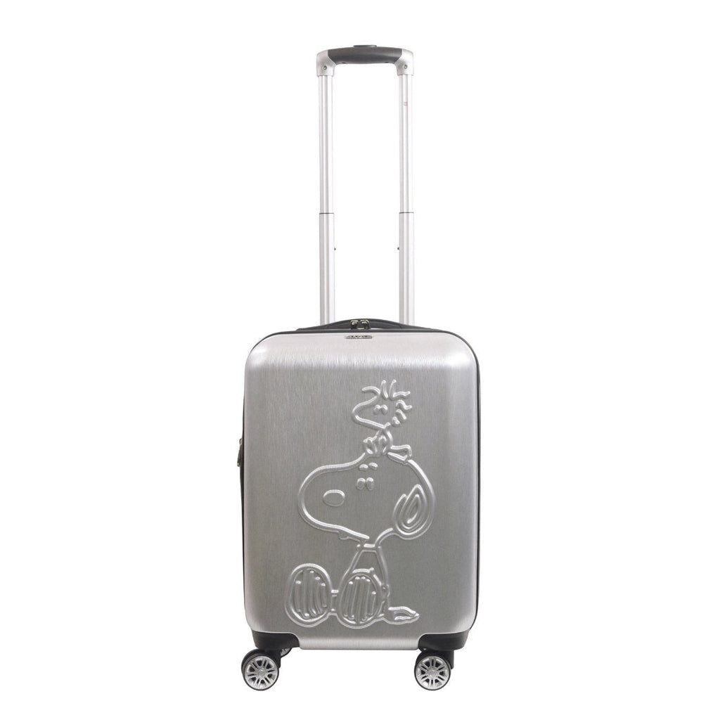 Peanuts Snoopy & Woodstock Silver 22" Carry-on Spinner Luggage