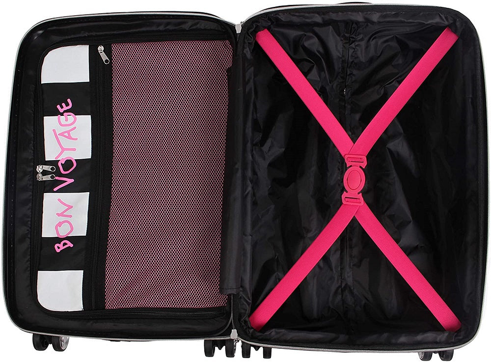 Betsey Johnson Chevron Hearts 3-Piece Luggage Set
