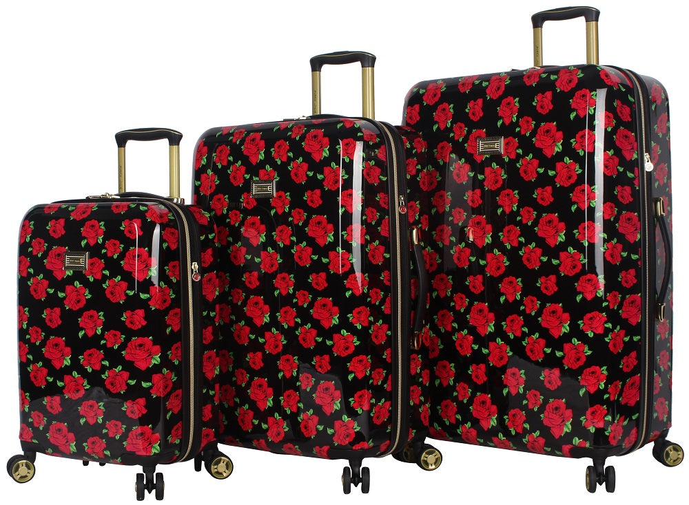 Betsey Johnson Covered Roses 3-Piece Luggage Set