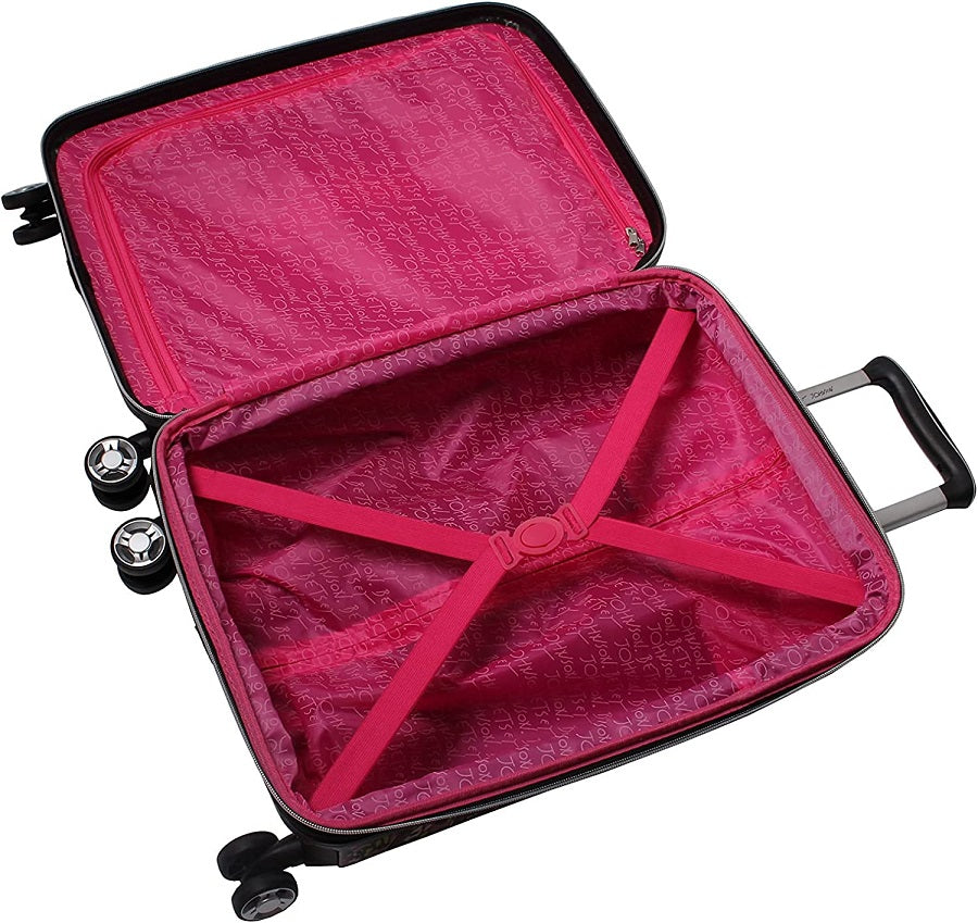 Betsey Johnson Magenta Butterfly 3-Piece Luggage Set