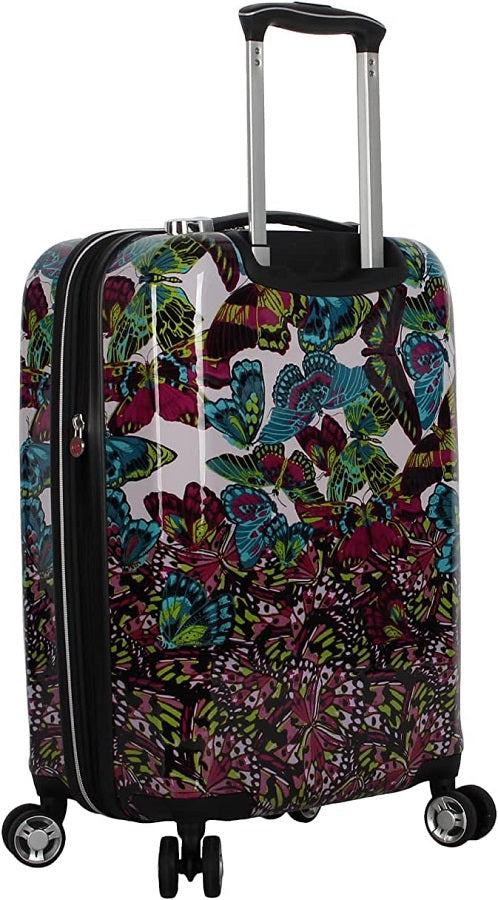 Betsey Johnson Magenta Butterfly 3-Piece Luggage Set