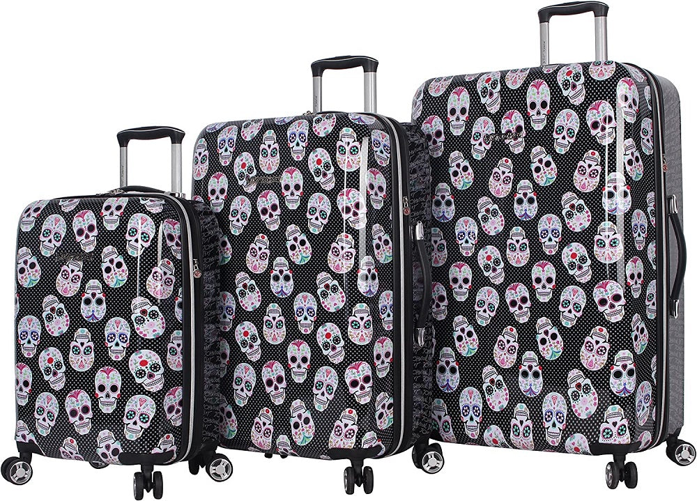 Betsey Johnson Skull Party 3-Piece Luggage Set