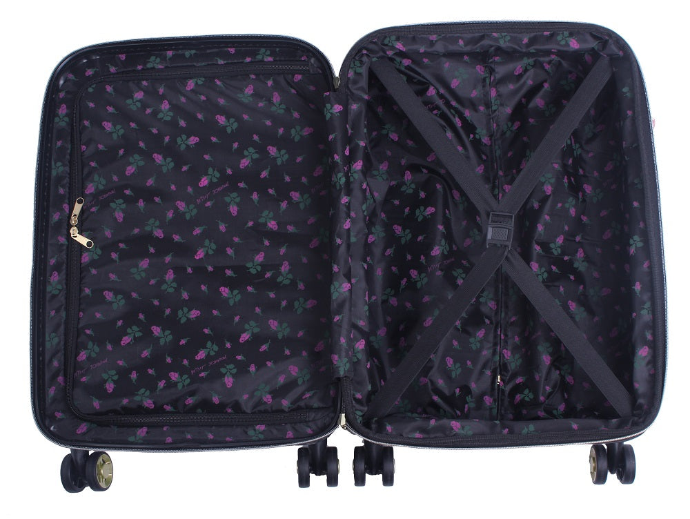 Betsey Johnson Stripe Floral Hummingbird 3-Piece Luggage Set