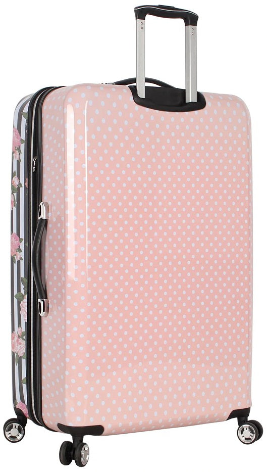 Betsey Johnson Stripe Roses 26" Spinner