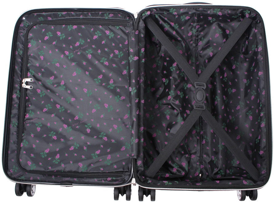 Betsey Johnson Stripe Roses 3-Piece Luggage Set