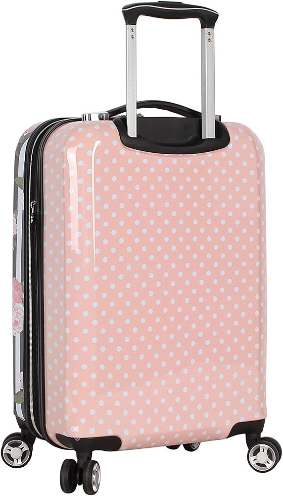 Betsey Johnson Stripe Roses Carry-On Spinner