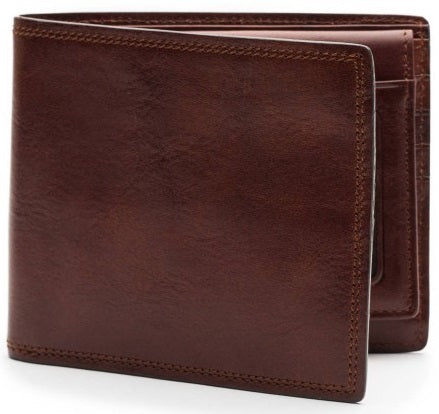 Bosca Dolce Euro Credit Wallet w/I.D. Passcase in Dark Brown
