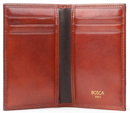 Bosca Old Leather 8 Pocket Credit Card Case in Amber