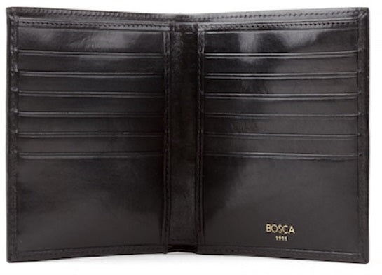Bosca Old Leather 12 Pocket Credit Card Wallet in Black