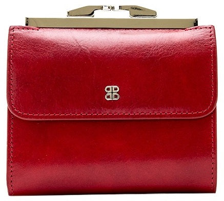 Bosca Old Leather 4" French Purse in Brick Red