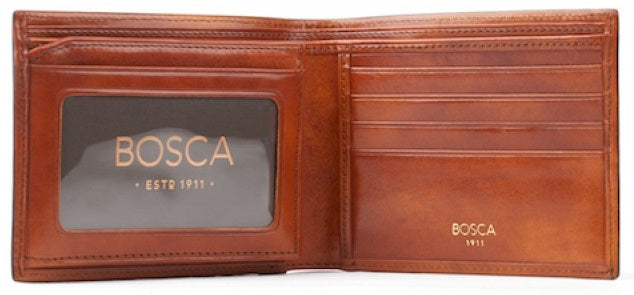 Bosca Old Leather Bifold w/ Card/I.D. Flap Wallet
