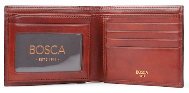 Bosca Old Leather Bifold w/ Card/I.D. Flap Wallet