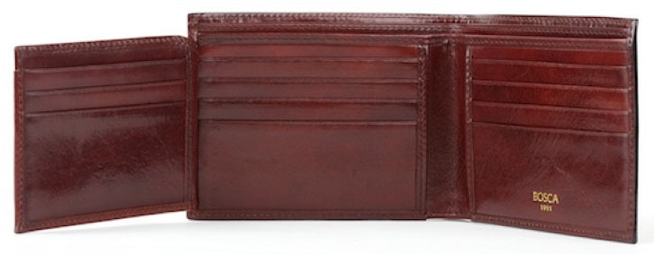 Bosca Old Leather Bifold w/ Card/I.D. Flap Wallet