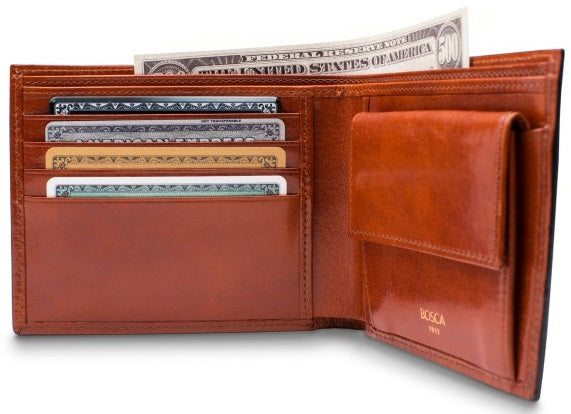 Bosca Old Leather Euro-Size Wallet w/ Coin Pocket