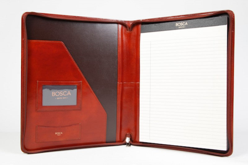 Bosca Old Leather Zip Around Portfolio in Cognac