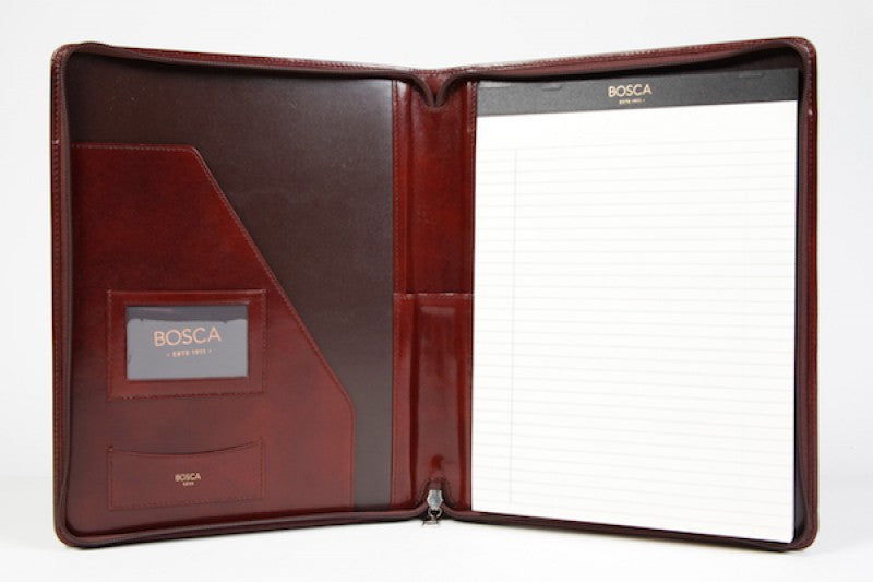 Bosca Old Leather Zip Around Portfolio in Dark Brown