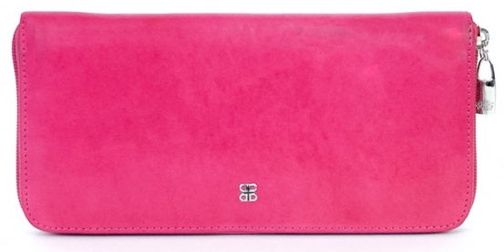 Bosca Old Leather Zip Around Wallet in Fuchsia