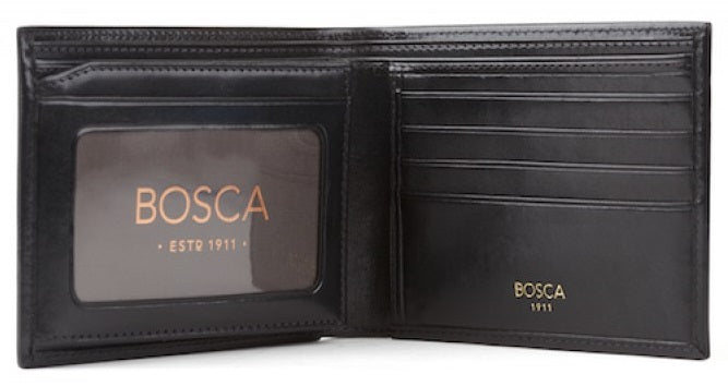 Bosca Old Leather Bifold w/ Card/I.D. Flap Wallet