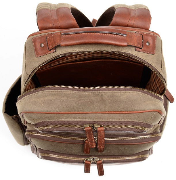 Korchmar Mason Waxed Canvas & Leather Backpack