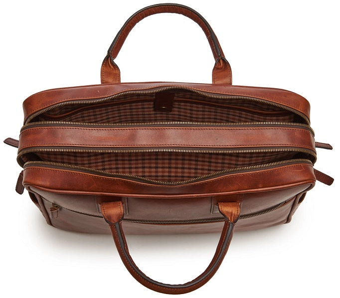 Korchmar Redford Espresso Leather Laptop Briefcase