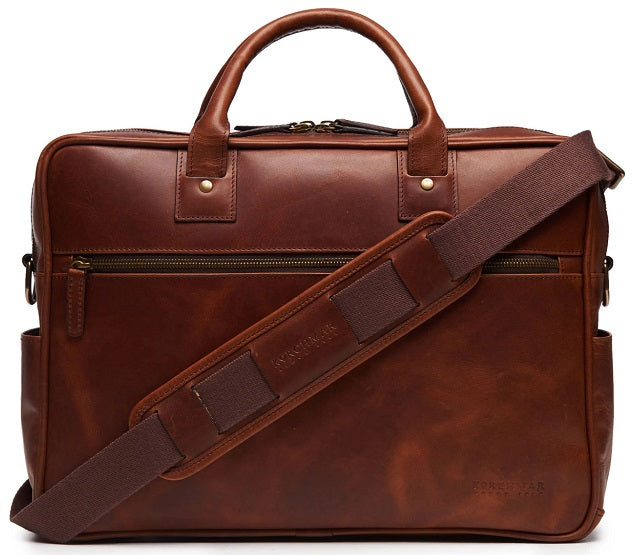 Korchmar Redford Espresso Leather Laptop Briefcase