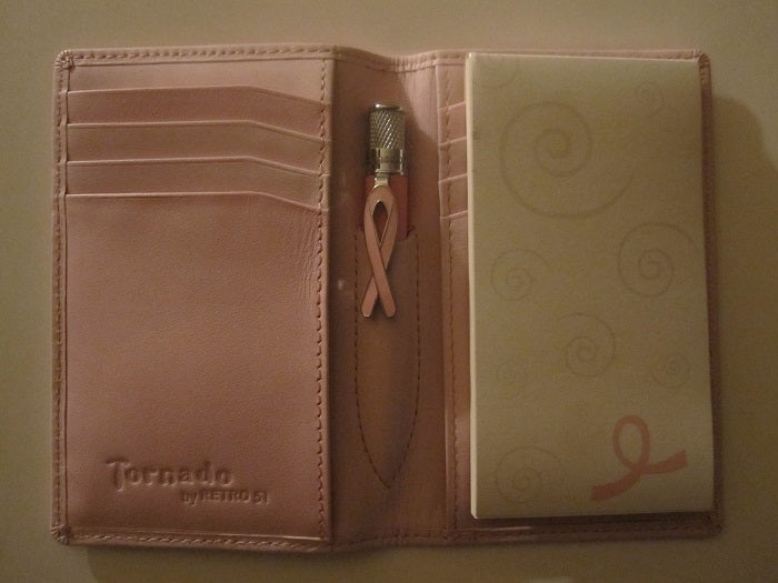 Leather Note Pad - Breast Cancer Awareness