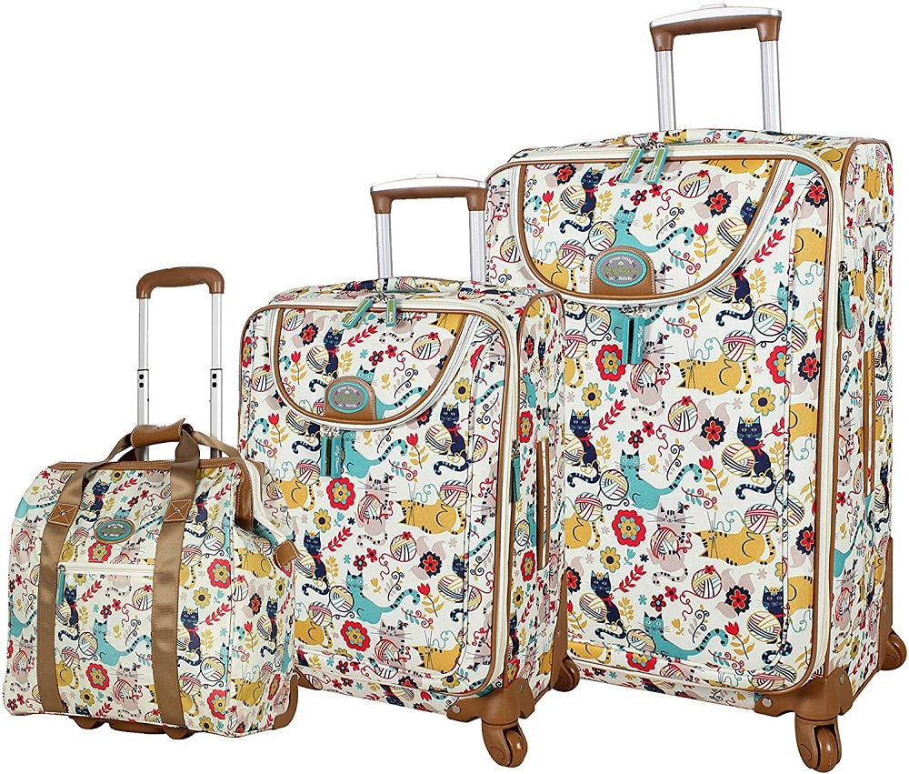 Lily Bloom Furry Friends 3-Piece Under Seat Luggage Set