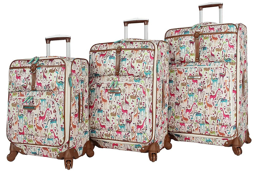Lily Bloom Giraffe Park 3-Piece Luggage Set