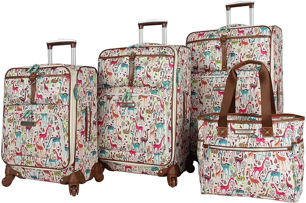 Lily Bloom Giraffe Park 4-Piece Luggage Set