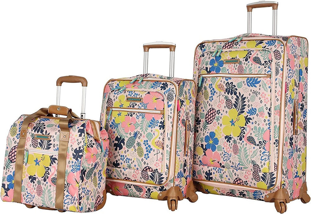 Lily Bloom Tropical Pineapple 3-Piece Under Seat Luggage Set
