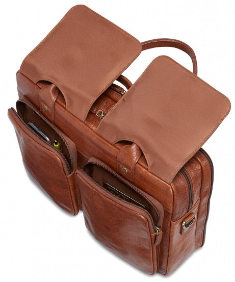 Mancini Arizona Leather Double Compartment Briefcase