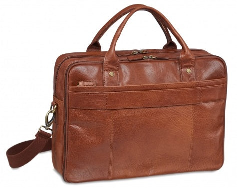 Mancini Arizona Leather Double Compartment Briefcase