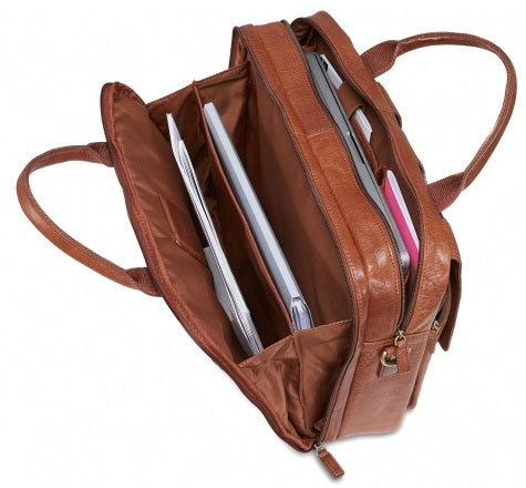 Mancini Arizona Leather Double Compartment Briefcase